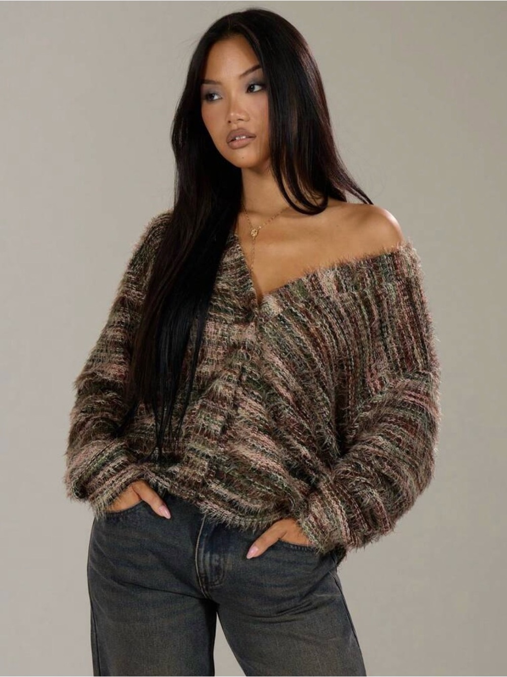 MUSERA Oversized Textured Cardigan
